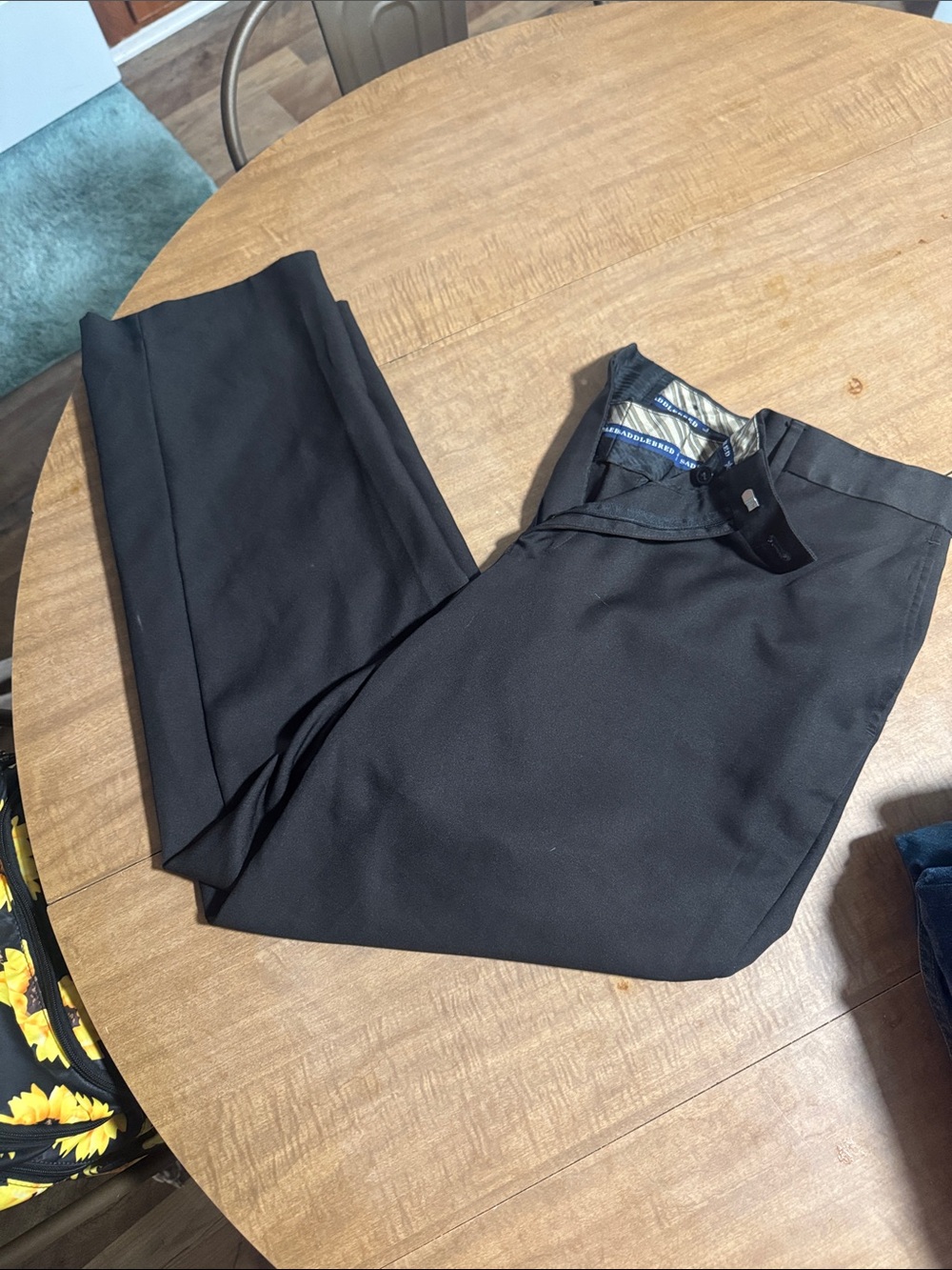 Saddlebred Black Men's Dress Pants - Classic Crease